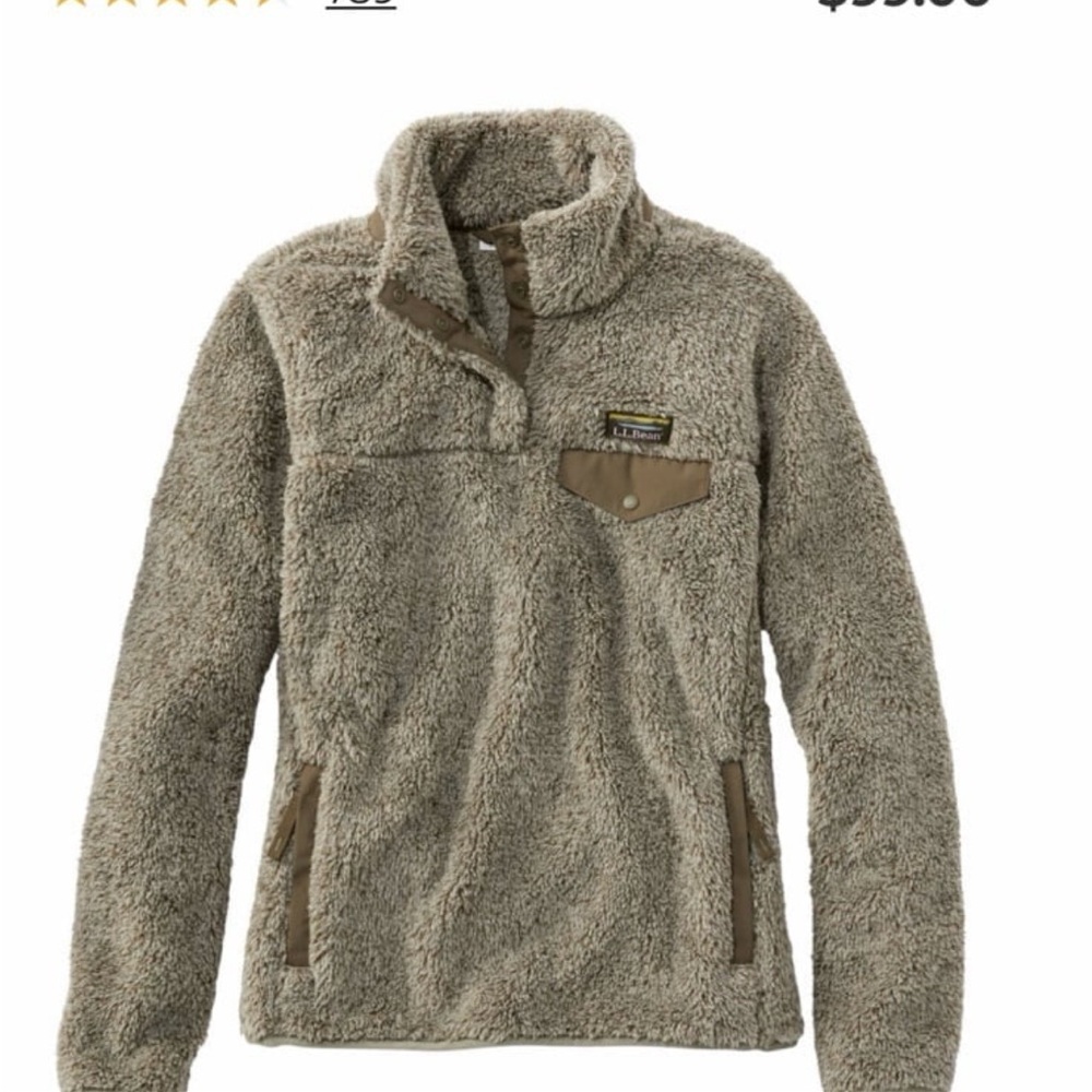 Women’s LL Bean hi-pile fleece pullover petite Large